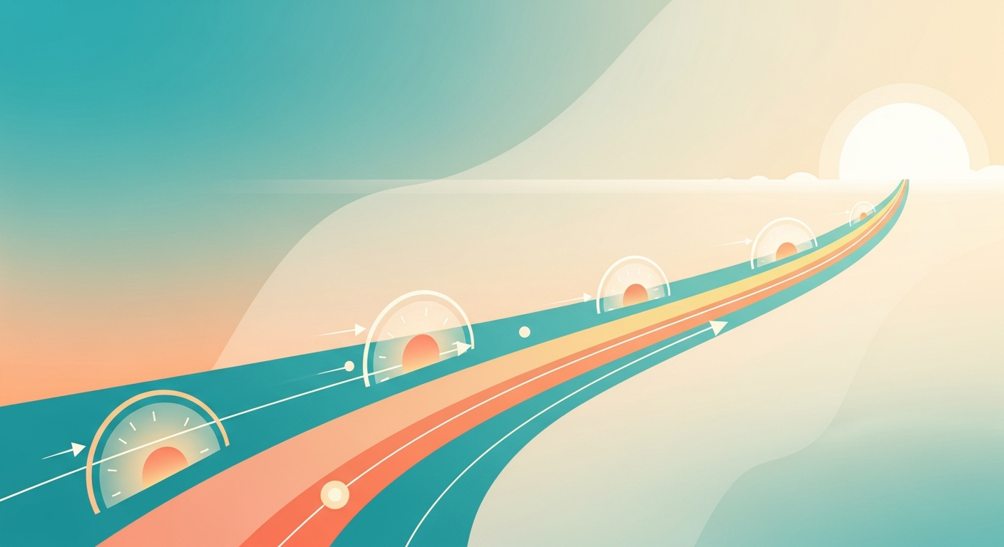 Abstract illustration of a journey and reflection