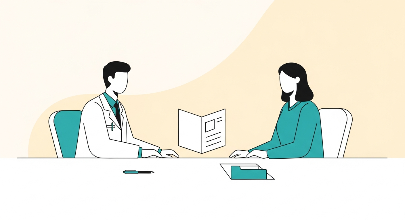 Illustration of doctor-patient consultation
