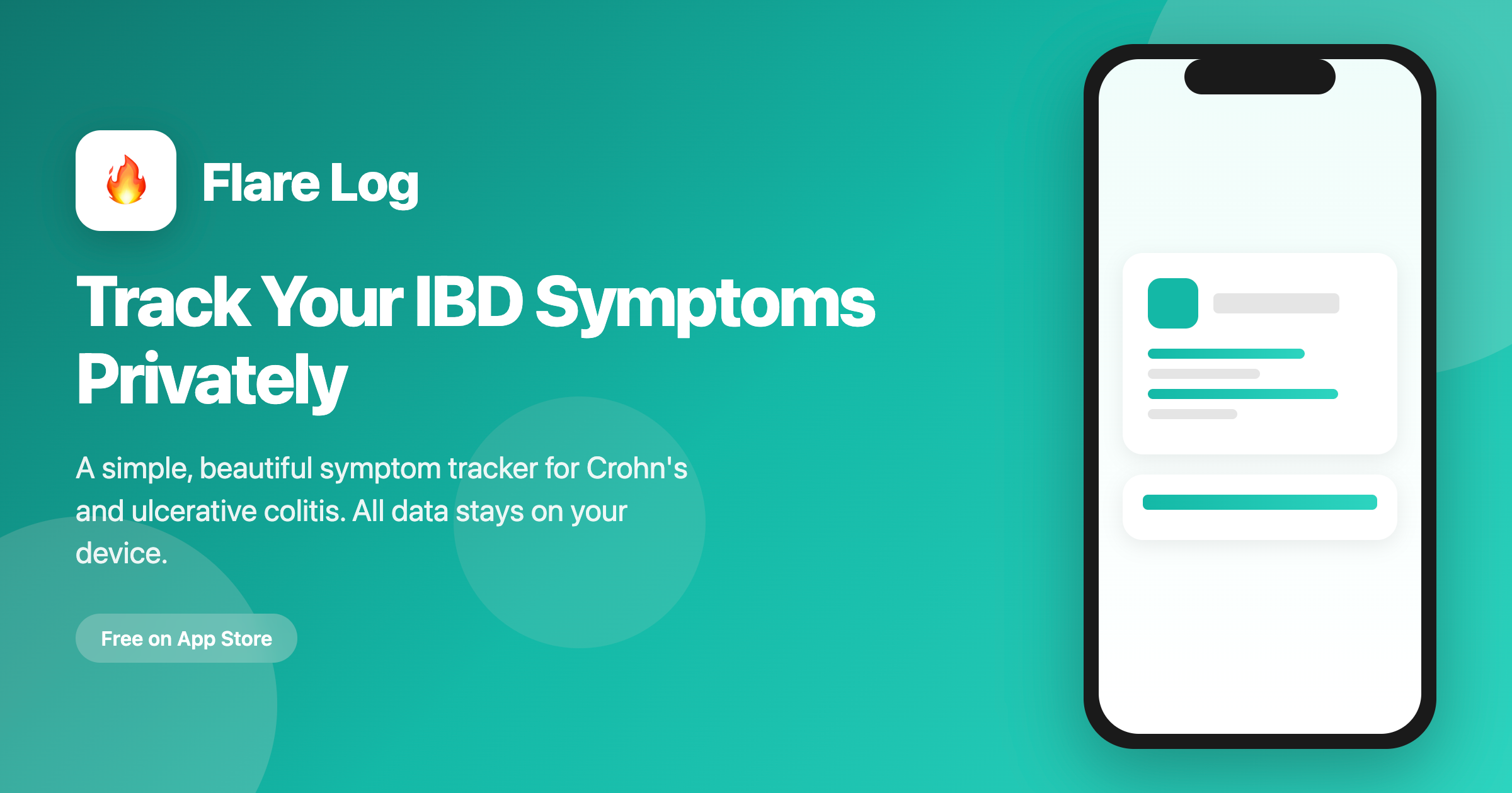 Flared Log Flare Log - Private IBD Symptom Tracker for iPhone